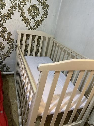 Балдар дүйнөсү: Балдар үчүн кошумча коюлган керебет, Колдонулган, Дөңгөлөксүз, түсү - Саргыч боз — 1