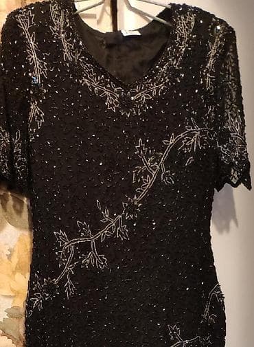 индийский кастюм: Нарядное шёлковое платье, полностью расшитое бисером, размер 44-46 — 1