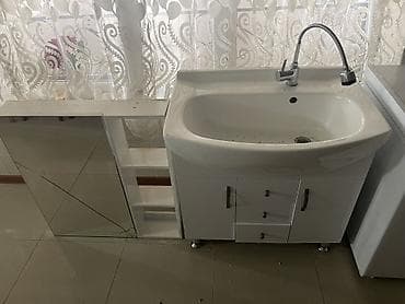 душовой кавина: Тумба для ванны, С раковиной, Другой материал, Самовывоз, цвет - Белый — 1