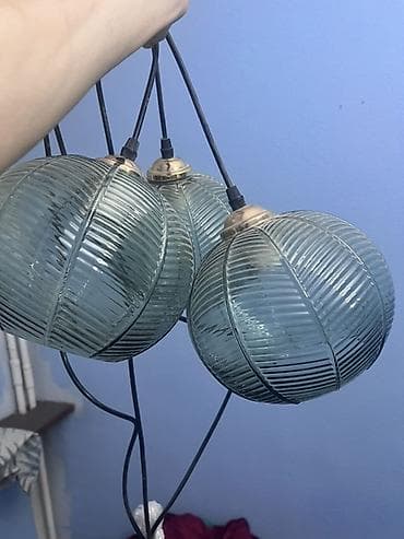 study lamp: Подвесной светильник с стеклянным плафоном «шар» есть 4штуки каждая — 3