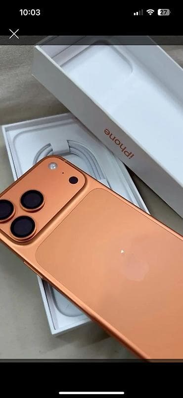 iphone 17 pro бишкек цена: IPhone — оранжевый цвет корпуса, тройной модуль основной камеры — 1