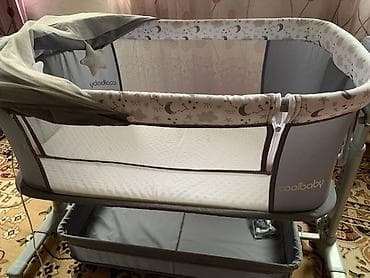 Детская мебель: Детская приставная кроватка, Без колесиков, цвет - Серый — 2