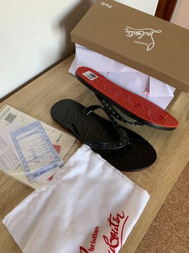 брендовые кошельки: Мужские сандалии, 42, Christian Louboutin, Новый, цвет - Черный, Платная доставка, Самовывоз — 3