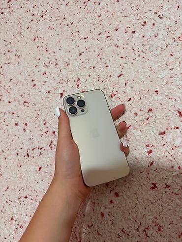 Уюлдук телефондор жана аксессуарлар: IPhone 13 Pro Max, Колдонулган, 256 ГБ, Алтын, Заряддоочу түзүлүш, Коргоочу айнек, Каптама, 75 % — 1