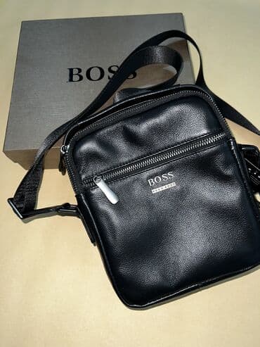 Мужская сумка через плечо BOSS - Компактная вертикальная сумка из