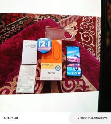 Tecno Spark 30, Новый, 256 ГБ, цвет - Голубой, 1 SIM, 2 SIM