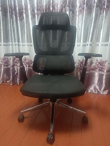 Игровые кресла: Игровое кресло, Б/у, С колесиками, цвет - Черный — 2