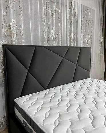 лофт мебел: Двуспальная кровать, Новый, С мягким изголовьем, длина - 200 см — 2