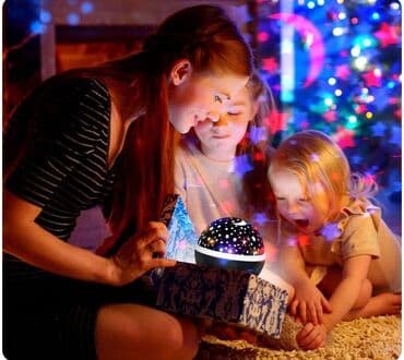 космос светильник: Лампа Ночник, Детская, На батарейках, Новый — 1