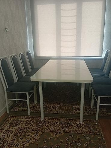 Кухонный стол и стул, цвет - Белый