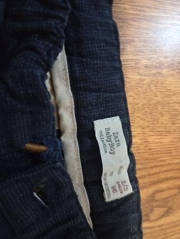 рубашка зара: Джинсы и брюки, цвет - Синий, Б/у — 3
