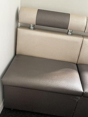 Эмерек гарнитурлары: Ашкана үчүн жумшак бурчек, Башка материал, түсү - Саргыч боз — 3