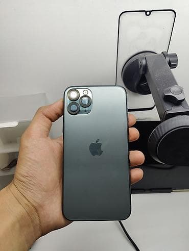 IPhone 11 Pro, Б/у, 256 ГБ, Matte Midnight Green, Защитное стекло, 100 % — 1