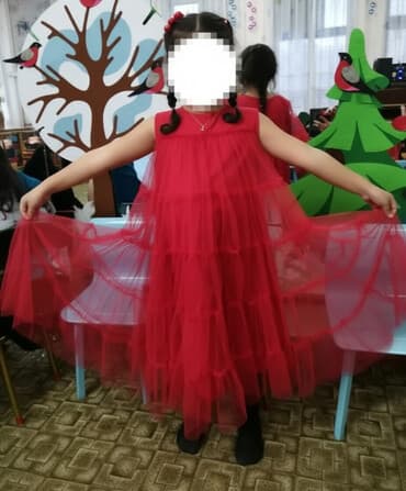 спортивные костюмы для девочек: Комплект, цвет - Красный, Б/у — 1