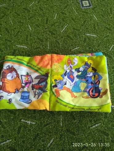 игрушка для кроватки ребенка: Книжка из х/б ткани для малышейможно в ванную при купаниишуршит — 4