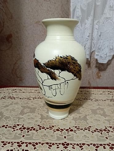 декор текстура: Керамическая ваза с росписью - Материал: керамика. - Цвет основы — 3