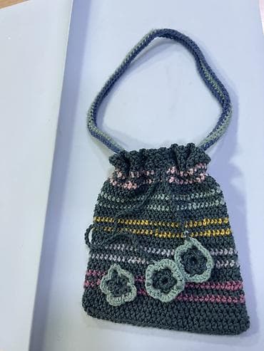 samsung bts: Вязаная крючком сумочка-кисет - Материал: мягкая пряжа (смесь — 1