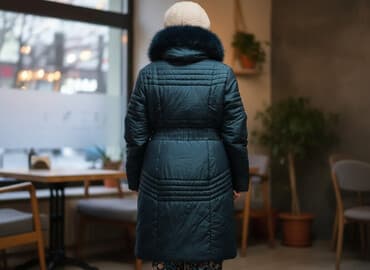 шикарный турецкие вечерние платья для полных: Зимнее женское пальто-дублёнка + демисезонное пальто 1) Стёганое — 1