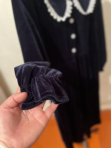 халат велюровый: Повседневное платье, Длинная модель, Велюр, Трапеция, XS, S, M — 2