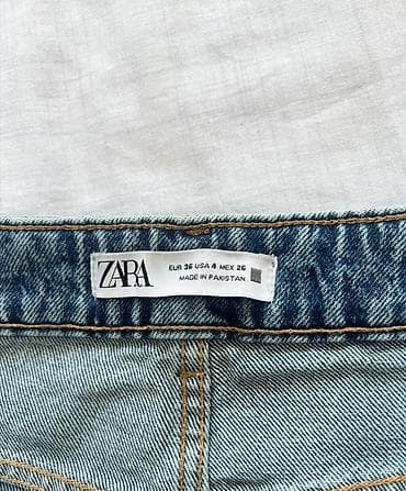 корейский одежда: Женские джинсы ZARA - Модель: классические прямые/слегка зауженные - — 4