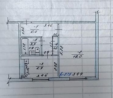 Кыймылсыз мүлк: 1 бөлмө, 35 м², 104-серия, 1 кабат, Евроремонт — 7