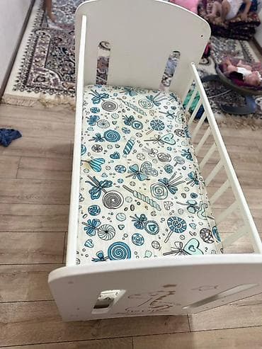 детский пододеяльник: Детская кроватка с бортиками и ящиком для хранения. - Цвет: белый, на — 6