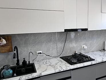 Эмерек гарнитурлары: Ашкана үстөлү жана отургуч, түсү - Кара — 2