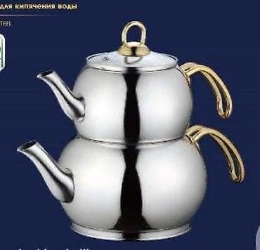 корейский чайник: Двухъярусный чайник (самоварный набор) для заваривания чая. - — 3