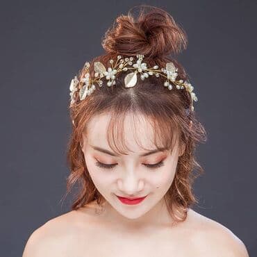 изделия ручной работы: Свадебный головной убор, заколка - веточка, ручной работы с жемчугом — 8