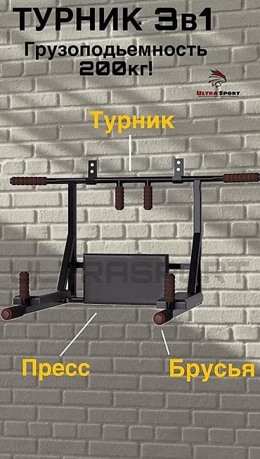 Спорт жана хобби: Турник, 1де 3, Дубалга, Жаңы, Өзү алып кетүү, Акылуу жеткирүү — 10