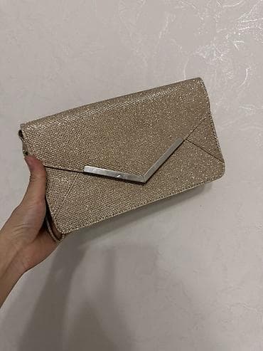 Классические сумки: Клатч вечерний, золотистый с шиммером - Формат: конверт с жёсткой — 1