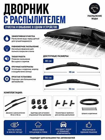зимние дворники на авто: Форсунки стеклоомывателя Универсальный, Новый, Аналог — 1