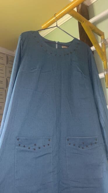 льняное платье халат: Новое платье На 48 р Ткань : тонкая джинса В отличном состоянии — 3