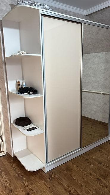 Строительные леса, стойки: Шкаф-купе с зеркальной створкой и открытым боковым стеллажом - Тип — 3