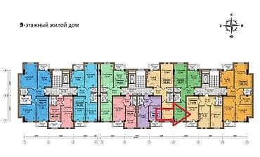 Квартиры: 2 комнаты, 74 м², Южная Магистраль Элитка, 9 этаж, ПСО (под самоотделку) — 5