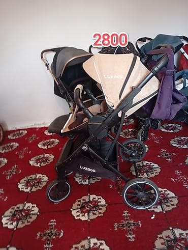 коляска колдонулган: Коляска Lux mom хорошом состояние колеса болшой цвет не выцвел — 1