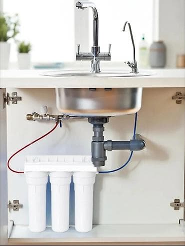 темир издоочу апарат: Ичүүчү суу үчүн чыпка, Суу тазалоо баскычтарынын саны: 6, Акысыз орнотуу, Бактын көлөмү: Башка танк көлөмү, Фильтрация түрү: Осмос системасы, Бренд: Bosfor — 5