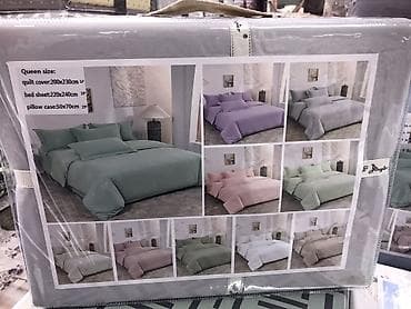 постельный белье: Комплект постельного белья 100% хлопок однотонный цвет, Queen size — 8