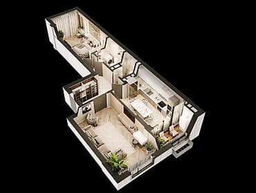 Квартиры: 2 комнаты, 76 м², Кок-Жар ж/м Элитка, 6 этаж, ПСО (под самоотделку) — 6