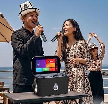 микро гес: Портативная колонка караоке система с двумя микрофонами, сенсорным — 4