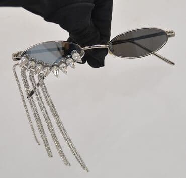 серебряные украшения из индии: Солнцезащитные очки с декоративными стразами и цепями 👌 — 4