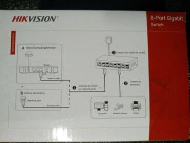 Мониторлор: HUB Switch HIKVISION DS-3E0508D-E 8-port 10/100/1000Mbps Новый Цена — 3