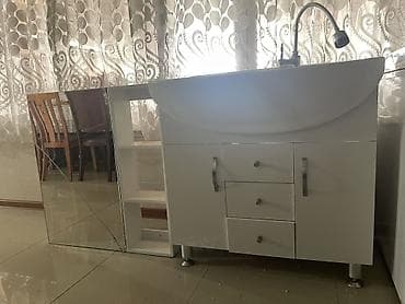 душовой кавина: Тумба для ванны, С раковиной, Другой материал, Самовывоз, цвет - Белый — 2