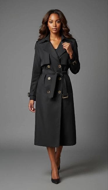 одежда охрана: Женский тренчcoat — классический силуэт миди - Длина: ниже колена — 1