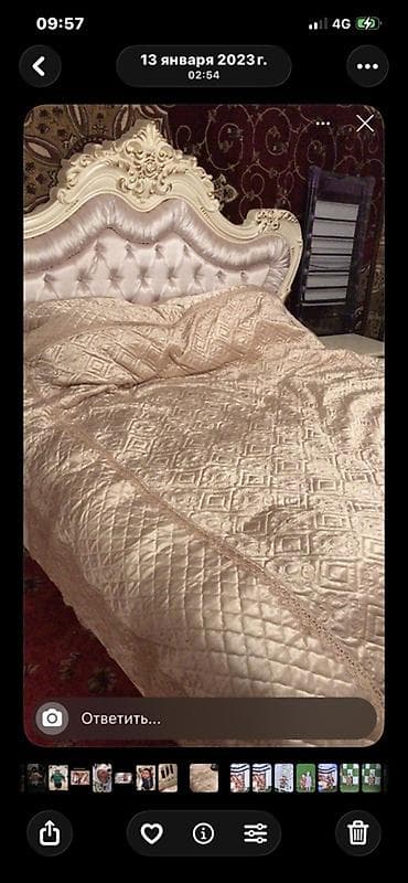 спальный гарнитур королевский: Спальный гарнитур в классическом стиле с золотистым декором. Состав — 4