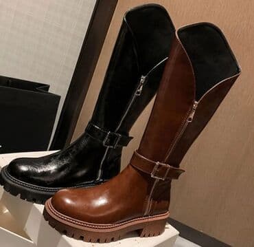 женские зимние сапоги из натуральной кожи и меха: Натуральная кожа Натуральный мех внутри Демисезон Совершенно новый — 2