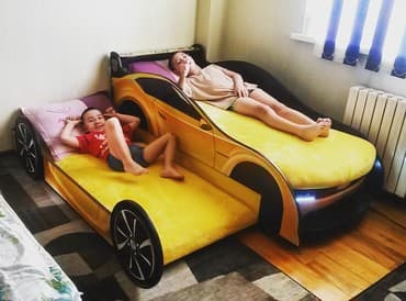 кроват машина: Детская односпальная кровать, Новый, Для девочки, Для мальчика, С матрасом, ДСП, Бесплатная доставка — 5