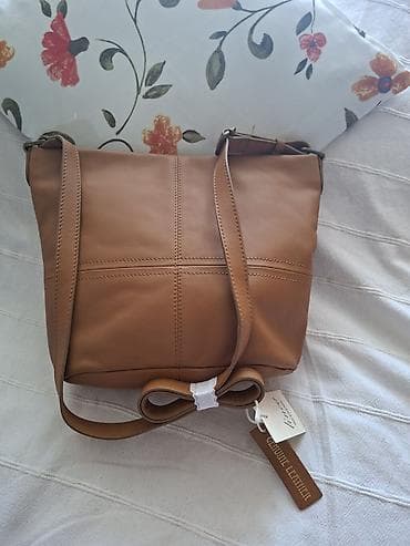 барсетки цена: Сумка из натуральной кожи, цвет карамель/коньяк. - Материал: genuine — 1