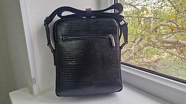 active 2: Мужская барсетка - Материал: черная фактурная экокожа под рептилию — 2