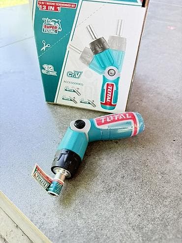 Курулуш жабдуулары: Отвёртка с трещоткой TOTAL 13 в 1 - Компактная трещоточная отвёртка с — 3